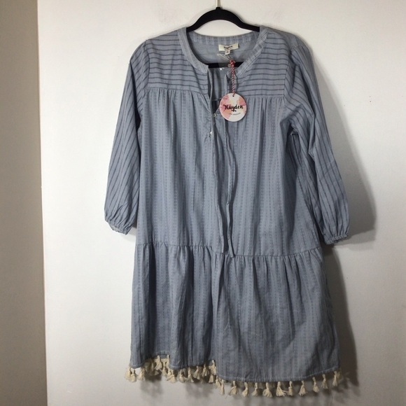 NWT Hayden BlueTunic Top Fringe Boho Medium - Picture 1 of 9